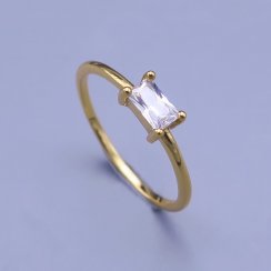 Nádherný dámský stříbrný prstýnek s kamínkem - zlaceno