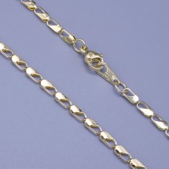 Náramek z chirurgické oceli zlacený 3mm