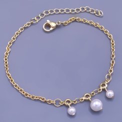 Náramok pozlátený s perličkami Swarovski
