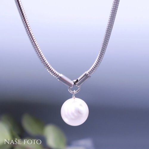 Řetízek z chirurgické oceli s perlou Swarovski