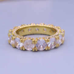 Zlatý hip hop prsteň Pure Ice – unisex