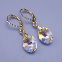 Náušnice Swarovski oválky 12mm Crystal AB