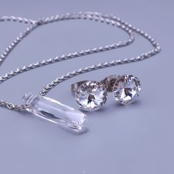 Súprava Swarovski cuboid číra z chirurgickej ocele