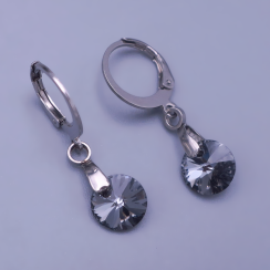 Detské náušnice z chirurgickej ocele so Swarovski kryštálmi – Silver Night