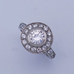 Dámský prsten z chirurgické oceli se zirkony vel: 52,58