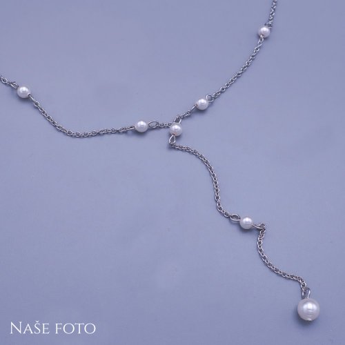 Perličkový dámský náhrdelník z chirurgické oceli zdobený kuličkami Swarovski
