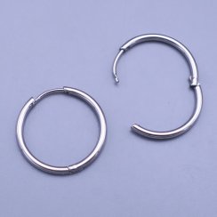 Jednoduché dámské náušnice z chirurgické oceli - kroužky