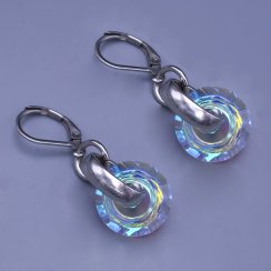 Moderné dámske náušnice z chirurgickej ocele s príveskom meniace sa farby