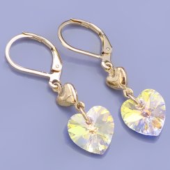 Souprava swarovski srdíčka Crystal AB(měnící)10,14mm