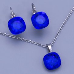 Súprava Swarovski 10mm Majestic blue chirurgická oceľ