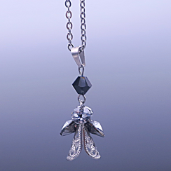 Přívěsek Andělíček Swarovski® Silver Night – chirurgická ocel