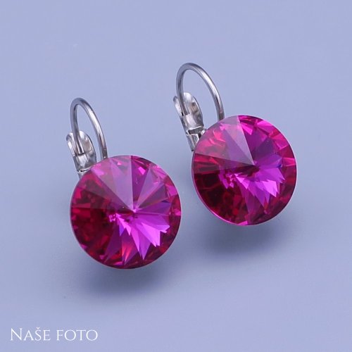 Náušnice Swarovski-rivoli 12mm výber farieb