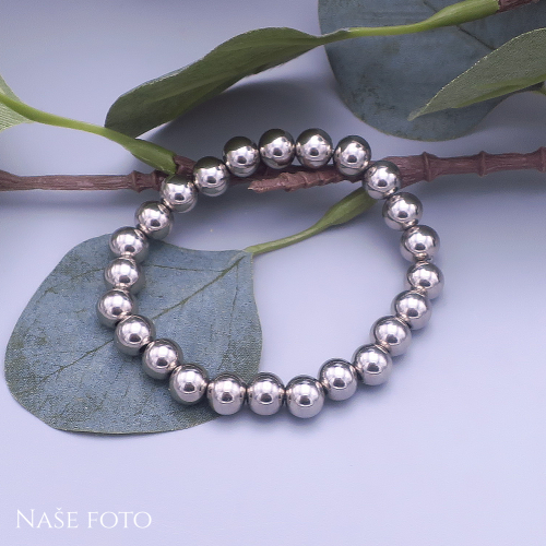 Ocelový náramek z perliček