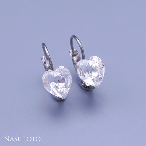 Dětské náušnice Swarovski srdíčka 8mm výběr barev