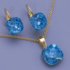 Souprava Swarovski kostky Light Turquoise(modrá)10,12mm