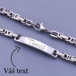 Pánský královský náramek s destičkou z chirurgické oceli