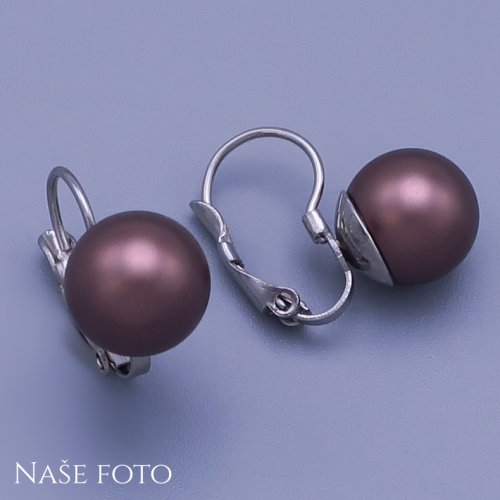 Náušnice kuličky 12mm z chirurgické oceli Swarovski elements