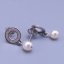 Puzetové náušnice s perličkou Swarovski z chirurgické oceli