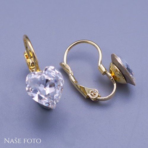 Swarovski elegantní dámská srdíčková souprava z pozlacené chirurgické oceli