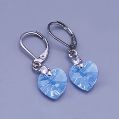 Krásné srdíčkové náušnice Swarovski z chirurgické oceli