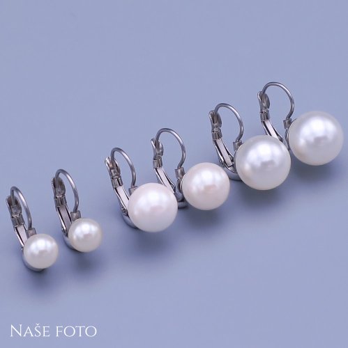 Náušnice kuličky White 7mm, 10mm,14mm