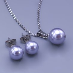 Souprava Swarovski perličky 8,10mm Levander