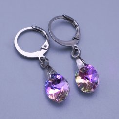 Dětské náušnice Swarovski oválky 10mm Vitrail Light výběr zapínání