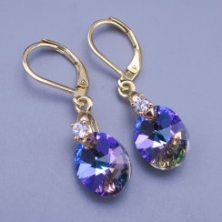 Náušnice Swarovski oválky 12mm Vitrail Light