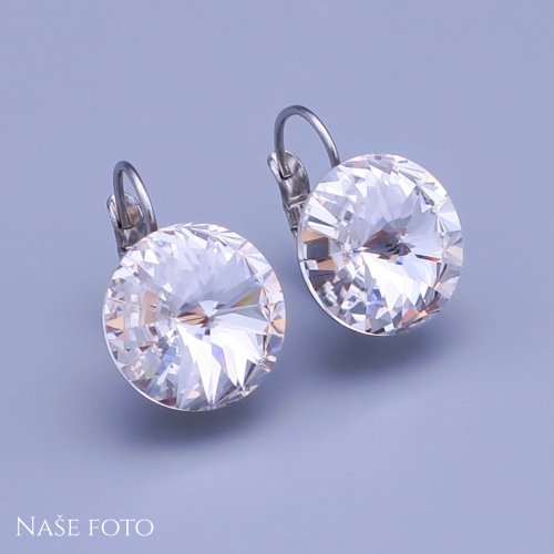 Náušnice Swarovski-rivoli 14mm výber farieb