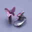 Náušnice klipsy z chirurgické oceli Swarovski růžový motýlci