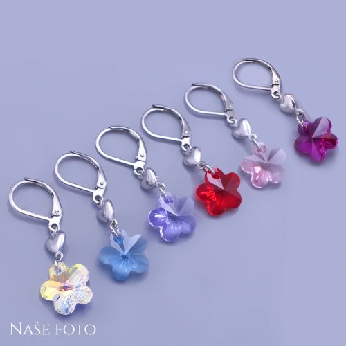 Detské náušnice Swarovski kytičky 12mm výber farieb