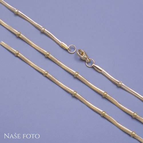 Pozlacený řetízek s perličkami z chirurgické oceli