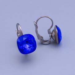 Náušnice Swarovski Majestic blue 10mm chrurgická oceľ