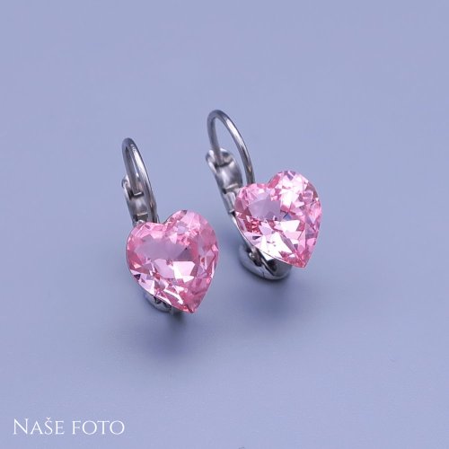 Dětské náušnice Swarovski srdíčka 8mm výběr barev