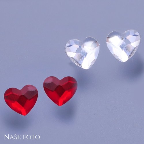 Náušnice srdíčka z chirurgické oceli 10mm Swarovski elements