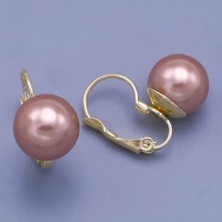 Pozlacené náušnice kuličky 10mm z chirurgické oceli Swarovski elements