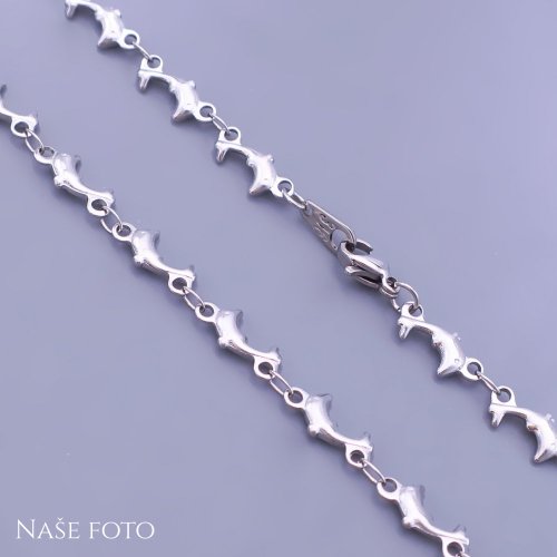 Náramek z chirurgické oceli-Delfín 5mm