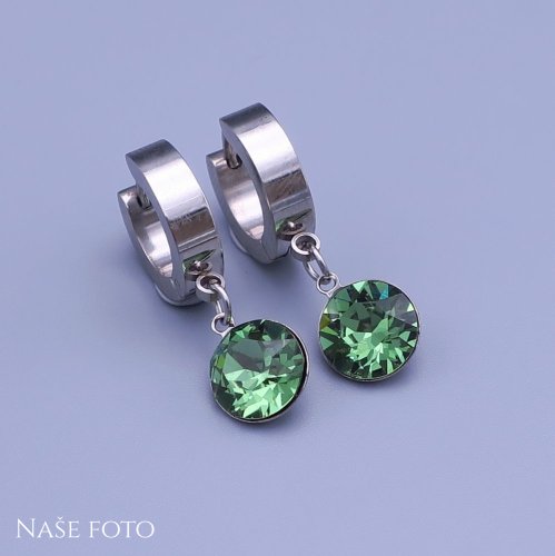 Náušnice z chirurgickej ocele Swarovski rivoli 8mm - výber farieb