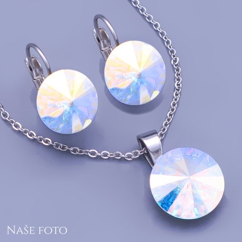 Souprava Swarovski Rivoli -kolečka Ctrystal AB (měnící )