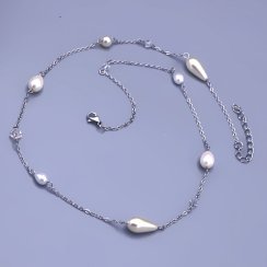 Perličkový náhrdelník z chirurgickej ocele s kryštálmi Swarovski