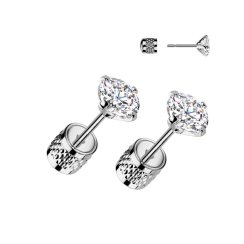 Piercing do ucha z chirurgické oceli se zirkonem a válečkem