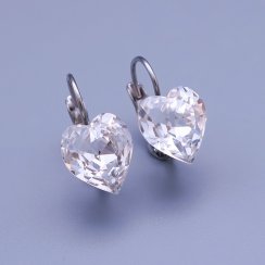 Náušnice Swarovski srdíčka 10mm Crystal