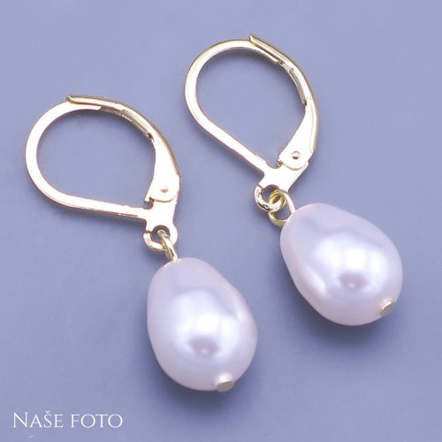 Zlacené náušnice z chirurgické oceli Swarovski elements
