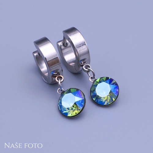Náušnice z chirurgickej ocele Swarovski rivoli 8mm - výber farieb