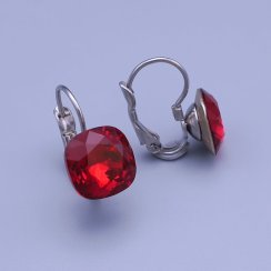 Náušnice Swarovski scarlet 10mm chrurgická ocel