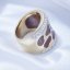 Krásný zlacený leopardí prsten z chirurgické oceli hnědý vel.54,57