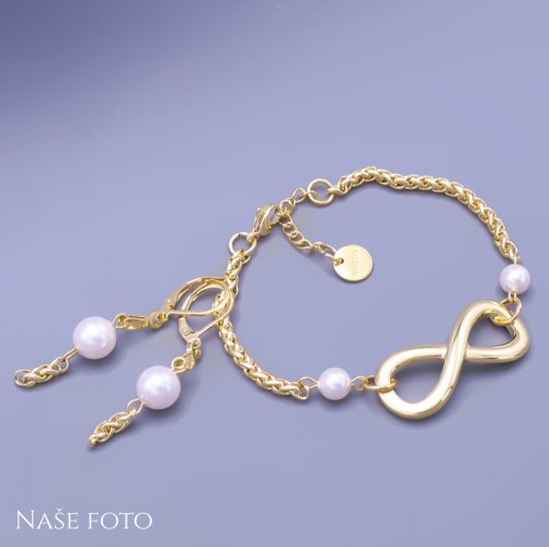 Pozlacená souprava Infinity - Swarovski perle