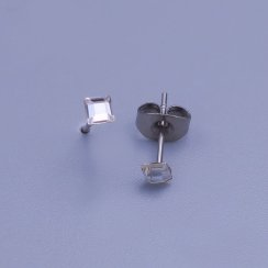 Náušnice Swarovski štvorčeky 3mm, 4mm, 6mm