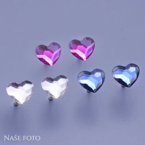 Náušnice Swarovski srdíčka 6mm výběr barev