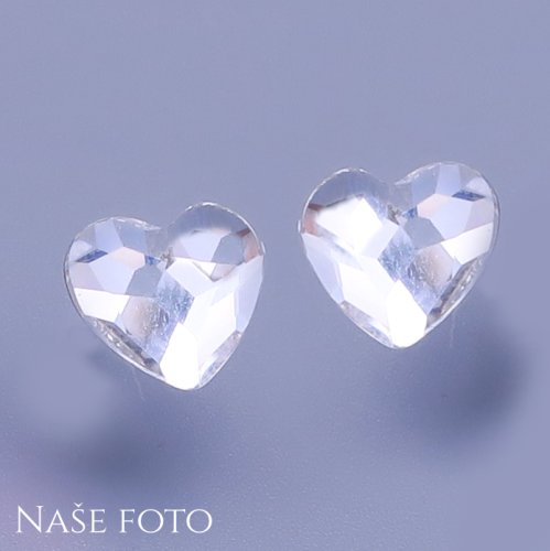 Náušnice srdíčka z chirurgické oceli 10mm Swarovski elements